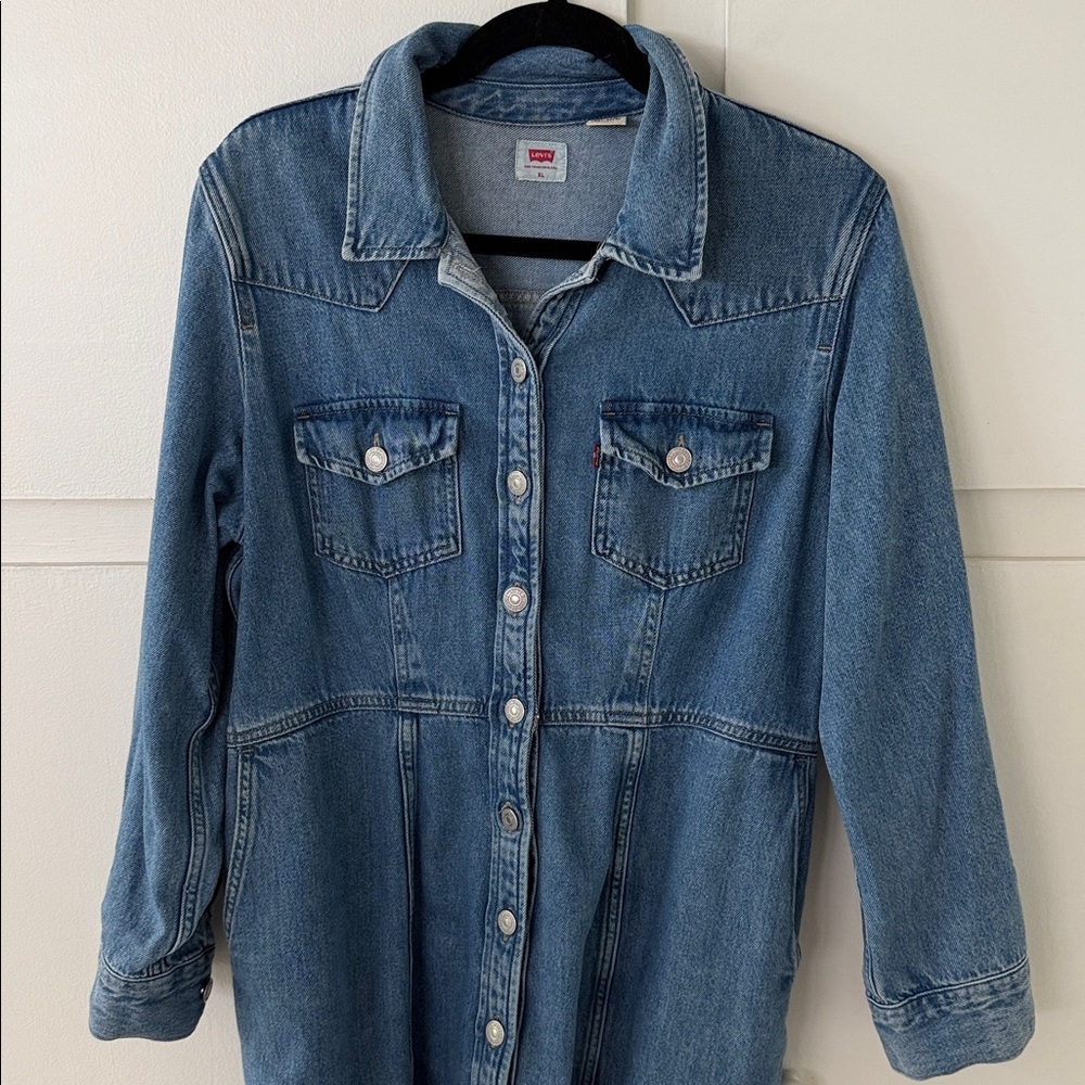 Levi’s FLYNN WESTERN DRESS
 Blue Denim - Picture 7 of 7